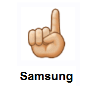 Index Pointing Up: Medium-Light Skin Tone on Samsung
