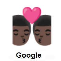 Kiss: Man, Man: Dark Skin Tone on Google Android
