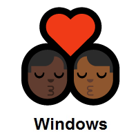 Kiss: Man, Man: Dark Skin Tone, Medium-Dark Skin Tone on Microsoft Windows