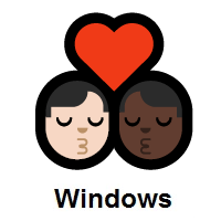 Kiss: Man, Man: Light Skin Tone, Dark Skin Tone on Microsoft Windows
