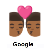Kiss: Man, Man: Medium-Dark Skin Tone on Google Android