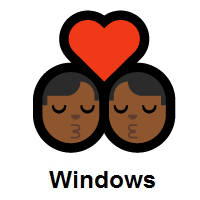 Kiss: Man, Man: Medium-Dark Skin Tone on Microsoft Windows