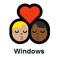 Kiss: Man, Man: Medium-Light Skin Tone, Medium-Dark Skin Tone on Microsoft Windows