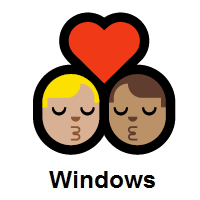 Kiss: Man, Man: Medium-Light Skin Tone, Medium Skin Tone on Microsoft Windows
