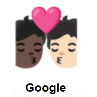 Kiss: Person, Person: Dark Skin Tone, Light Skin Tone on Google Android