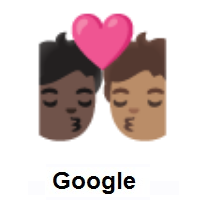 Kiss: Person, Person: Dark Skin Tone, Medium Skin Tone on Google Android