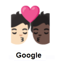 Kiss: Person, Person: Light Skin Tone, Dark Skin Tone on Google Android