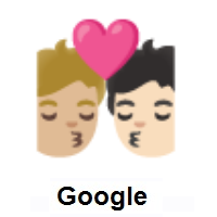 Kiss: Person, Person: Medium-Light Skin Tone, Light Skin Tone on Google Android