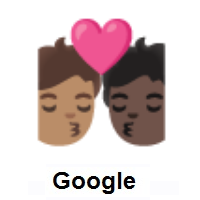 Kiss: Person, Person: Medium Skin Tone, Dark Skin Tone on Google Android