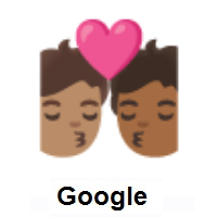 Kiss: Person, Person: Medium Skin Tone, Medium-Dark Skin Tone on Google Android
