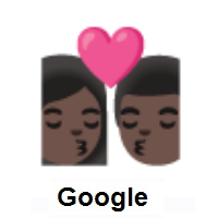 Kiss: Woman, Man: Dark Skin Tone on Google Android