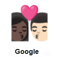 Kiss: Woman, Man: Dark Skin Tone, Light Skin Tone on Google Android