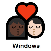 Kiss: Woman, Man: Dark Skin Tone, Light Skin Tone on Microsoft Windows