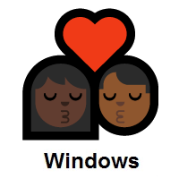 Kiss: Woman, Man: Dark Skin Tone, Medium-Dark Skin Tone on Microsoft Windows