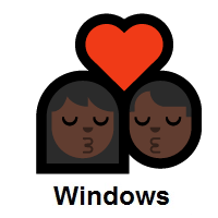 Kiss: Woman, Man: Dark Skin Tone on Microsoft Windows