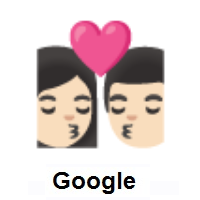 Kiss: Woman, Man: Light Skin Tone on Google Android