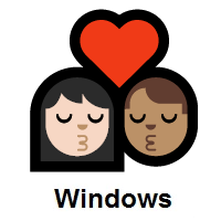Kiss: Woman, Man: Light Skin Tone, Medium Skin Tone on Microsoft Windows