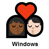 Kiss: Woman, Man: Medium-Dark Skin Tone, Light Skin Tone on Microsoft Windows
