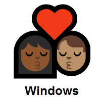 Kiss: Woman, Man: Medium-Dark Skin Tone, Medium Skin Tone on Microsoft Windows