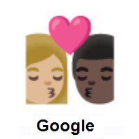 Kiss: Woman, Man: Medium-Light Skin Tone, Dark Skin Tone on Google Android