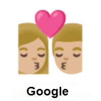 Kiss: Woman, Man: Medium-Light Skin Tone on Google Android