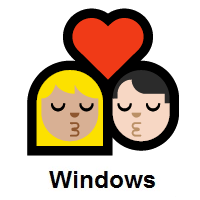 Kiss: Woman, Man: Medium-Light Skin Tone, Light Skin Tone on Microsoft Windows