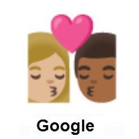 Kiss: Woman, Man: Medium-Light Skin Tone, Medium-Dark Skin Tone on Google Android