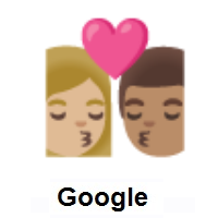 Kiss: Woman, Man: Medium-Light Skin Tone, Medium Skin Tone on Google Android