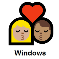Kiss: Woman, Man: Medium-Light Skin Tone, Medium Skin Tone on Microsoft Windows