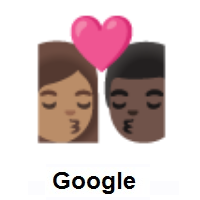 Kiss: Woman, Man: Medium Skin Tone, Dark Skin Tone on Google Android