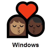 Kiss: Woman, Man: Medium Skin Tone, Dark Skin Tone on Microsoft Windows