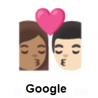 Kiss: Woman, Man: Medium Skin Tone, Light Skin Tone on Google Android