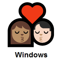 Kiss: Woman, Man: Medium Skin Tone, Light Skin Tone on Microsoft Windows
