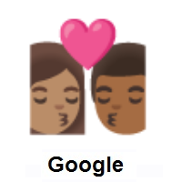 Kiss: Woman, Man: Medium Skin Tone, Medium-Dark Skin Tone on Google Android