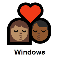 Kiss: Woman, Man: Medium Skin Tone, Medium-Dark Skin Tone on Microsoft Windows