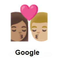 Kiss: Woman, Man: Medium Skin Tone, Medium-Light Skin Tone on Google Android