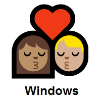 Kiss: Woman, Man: Medium Skin Tone, Medium-Light Skin Tone on Microsoft Windows