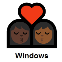 Kiss: Woman, Woman: Dark Skin Tone, Medium-Dark Skin Tone on Microsoft Windows