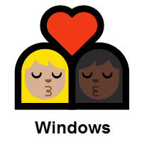 Kiss: Woman, Woman: Medium-Light Skin Tone, Dark Skin Tone on Microsoft Windows