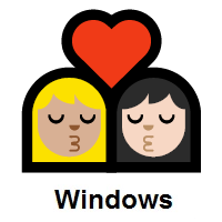 Kiss: Woman, Woman: Medium-Light Skin Tone, Light Skin Tone on Microsoft Windows