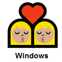 Kiss: Woman, Woman: Medium-Light Skin Tone on Microsoft Windows