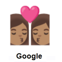 Kiss: Woman, Woman: Medium Skin Tone on Google Android
