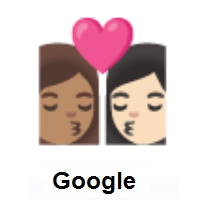 Kiss: Woman, Woman: Medium Skin Tone, Light Skin Tone on Google Android