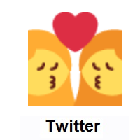 Kiss: Woman, Woman on Twitter Twemoji