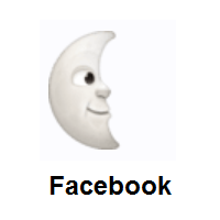 Last Quarter Moon Face on Facebook