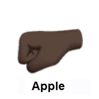 Left-Facing Fist: Dark Skin Tone on Apple iOS