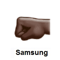 Left-Facing Fist: Dark Skin Tone on Samsung