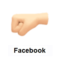 Left-Facing Fist: Light Skin Tone on Facebook