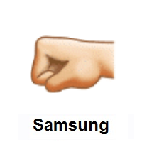 Left-Facing Fist: Light Skin Tone on Samsung