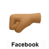 Left-Facing Fist: Medium-Dark Skin Tone on Facebook